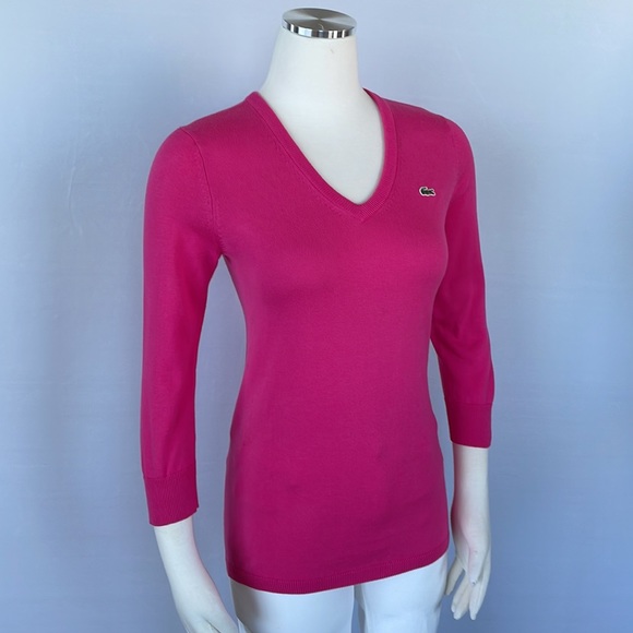 Lacoste Pink Sweater Size 38 3/4in Sleeves - Picture 6 of 13